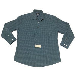 Dockers Mens Shirt size L 16-16.5 Green Plaid Long Sleeve Button Down Fitted NEW